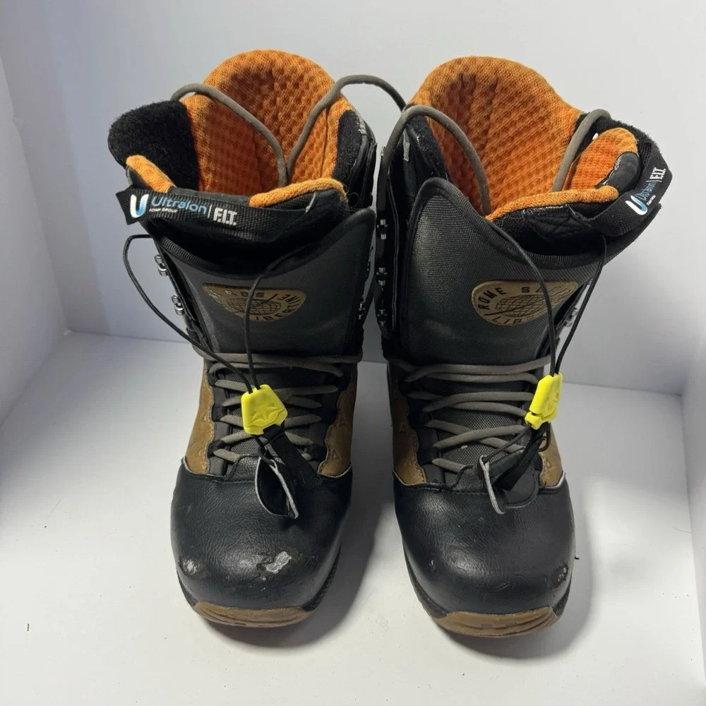 Rome SDS Libertine Snowboard Boots Mens US 8.5 Black Brown Vibram Ultralon F.I.T